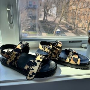 sandals size 7. Never worn. Run a little big and wide.